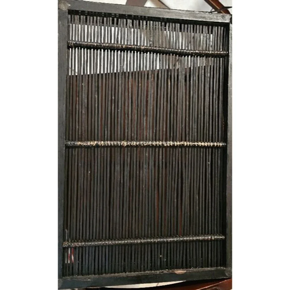 Vintage Bamboo Rattan Slatted Tray Boho Tiki Bar Decor